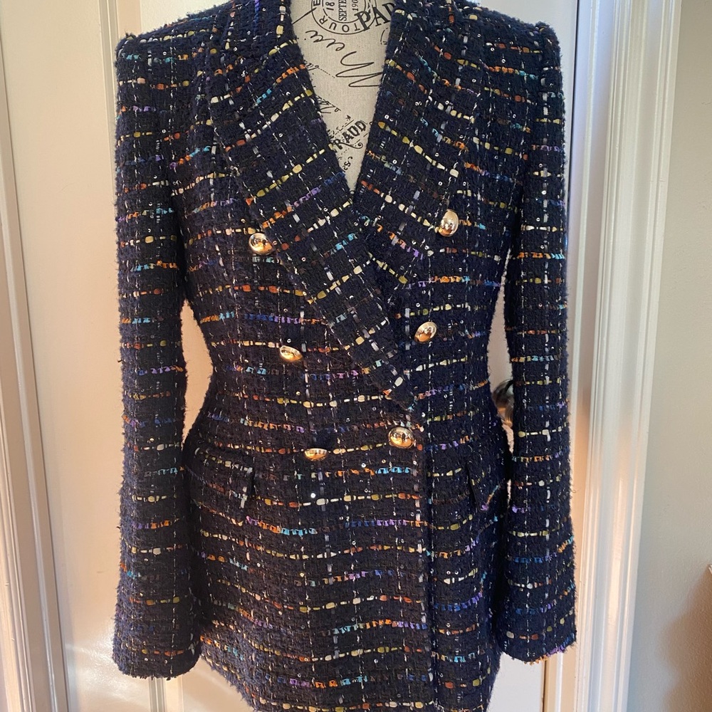 Tweed Zara double breasted Jacket. Pristine condition.